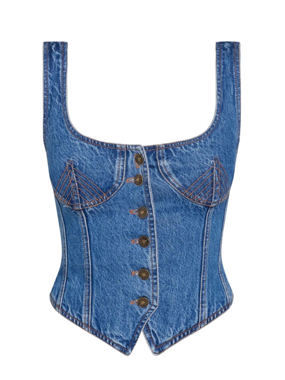 Lioness After Hours Corset Top in Blue Denim